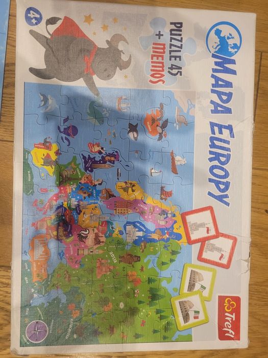 Puzzle Mapa Europy4+ Trefl 91658 rozmiar 60x40