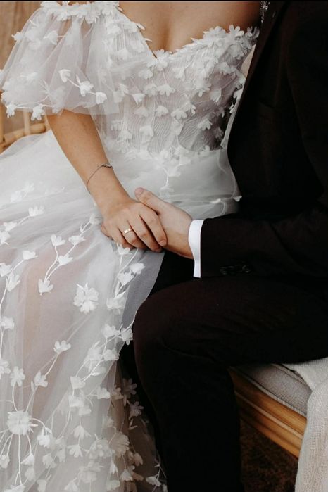 Suknia ślubna kwiaty 3D