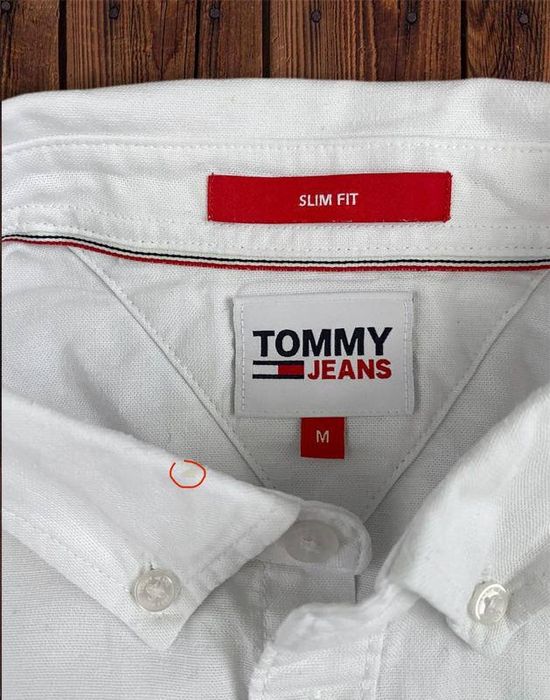 Мужская хлопковая котоновая рубашка tommy hilfiger jeans slim fit