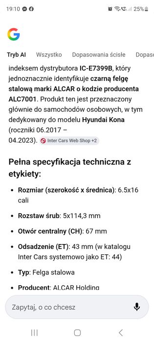 Felgi stalowe 16cali 5x114.3   NOWE . Hyundai Kona i inne