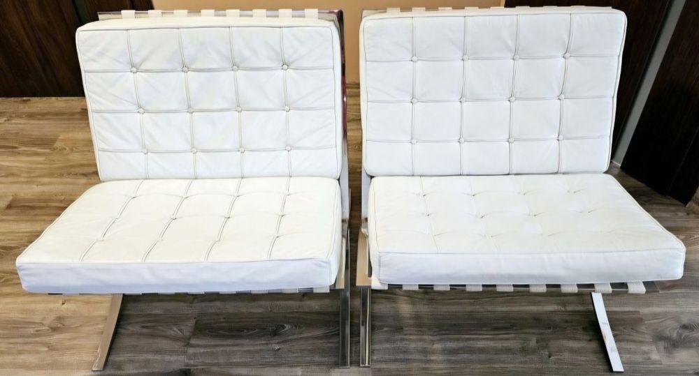 Zestaw wypoczynkowy 3 elementy - 2 x Fotel + podnóżek, skóra naturalna