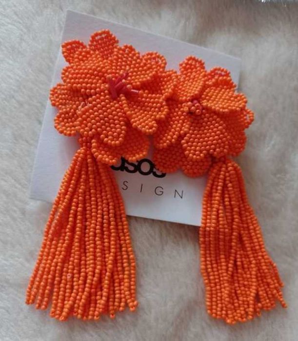 ASOS/Długie, Bogato zdobione kolczyki z Londynu, NOWE