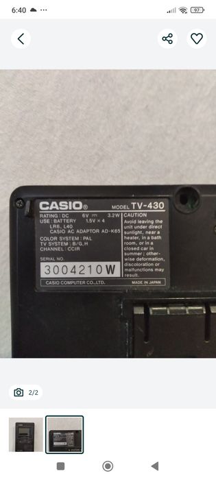 Mały telewizorek Casio TV-430