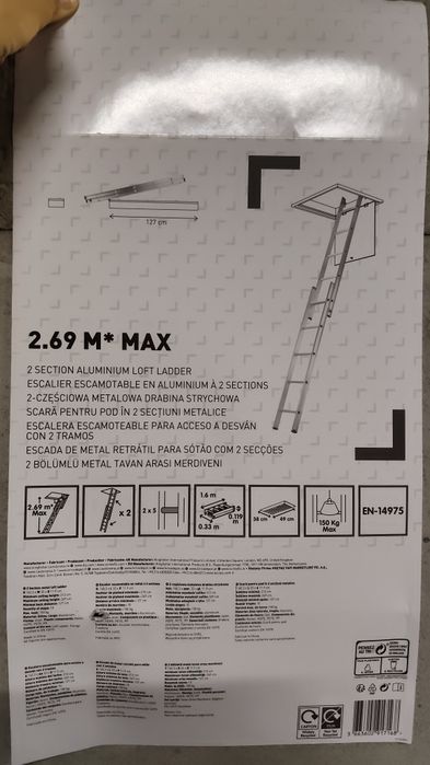 Schody strychowe aluminiumowe rozkładane