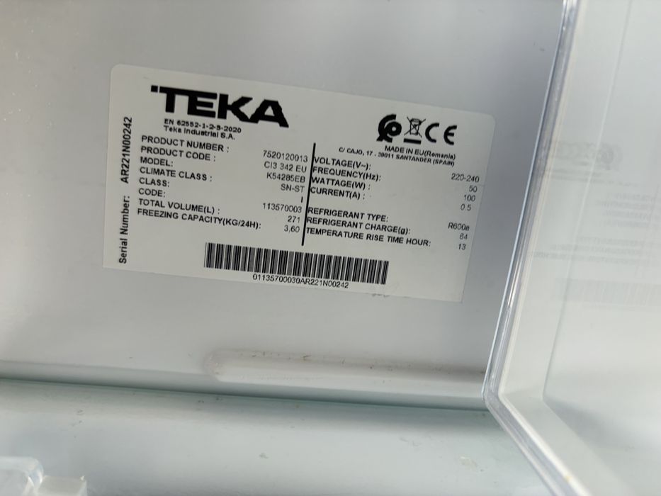 Frigorifico de encastre TEKA CI3 342 EU