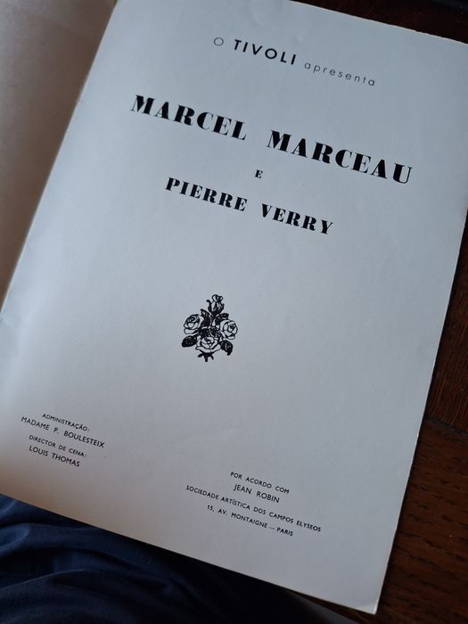Marcel Marceau 1962 programa Tivoli