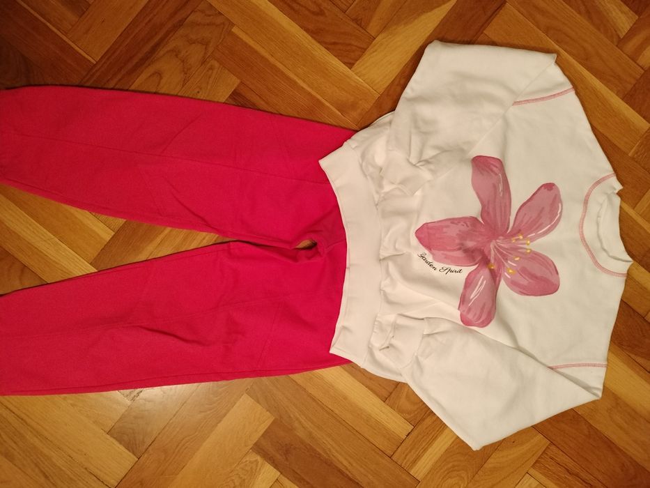 Dres Zara biało różowy 152