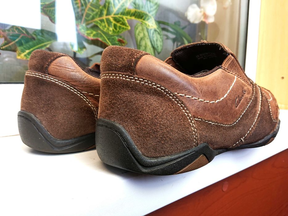 Мягкие  очень легкие кожаные мокасины " CLARKS " ОРИГИНАЛ  44,5 р