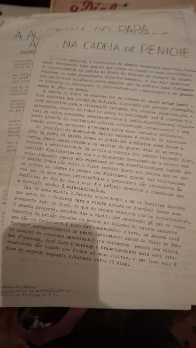 Lote papelada pre revolução 25 abril clandestino