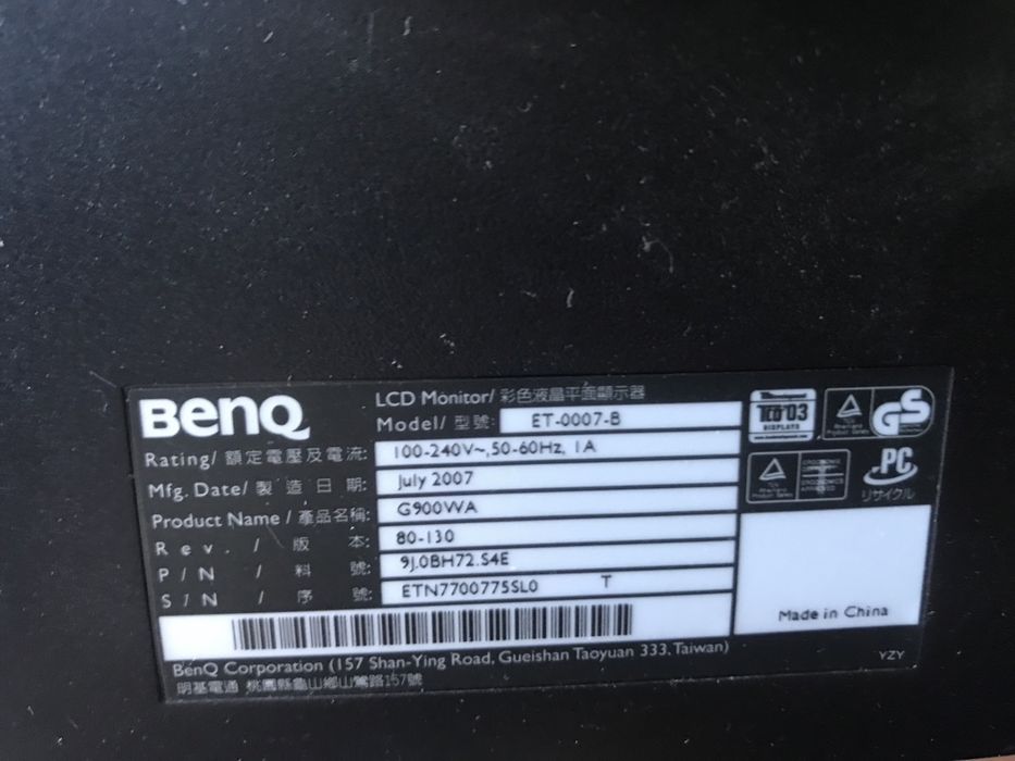 Монітор ВЕNQ G900 LCD Monitor, б/у в ідеальному стані