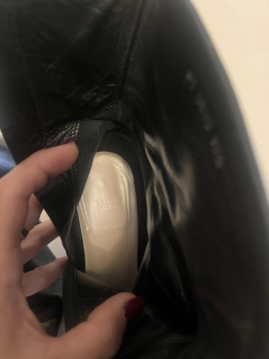 Christian Dior oryg kozaczki skórzane botki czarne na szpilce r.37,5 cm
