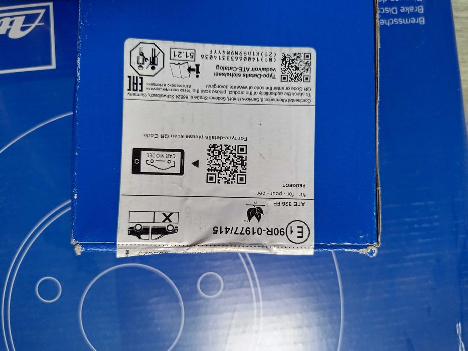 Discos e pastilhas travão ATE