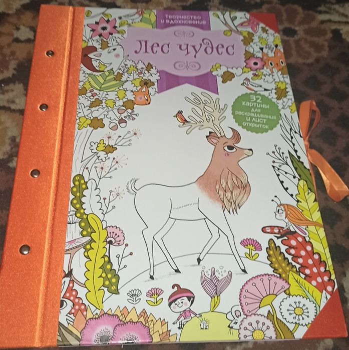 Детская творческая книга-раскраска Лес чудес.Подарочный формат.