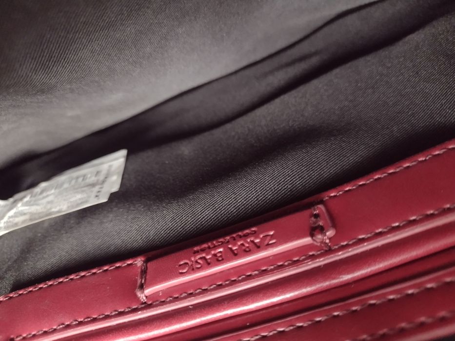 ZARA/ Bordowa torebka kopertówka z Madrytu