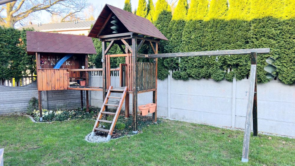 Domek drewniany, plac zabawa, małpi gaj, dla dziecka