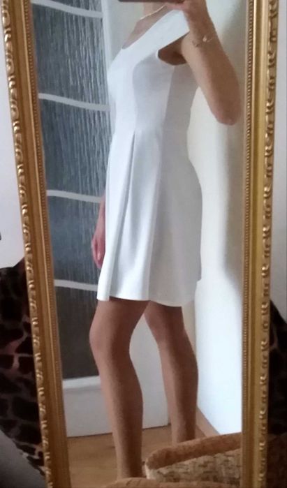 Biała sukienka z plisami tenis style white dress Balerina pleated dres