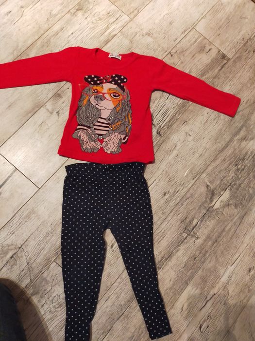 Zestaw komplet bluzka spodnie dres dziewczynka 92