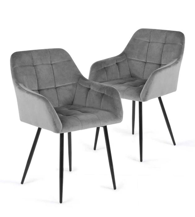 Krzesła tapicerowane Flamingo szare, wygodne, salon, kuchnia, jadalnia