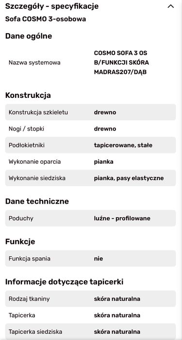 Sofa 3 osobowa COSMO Agata Meble