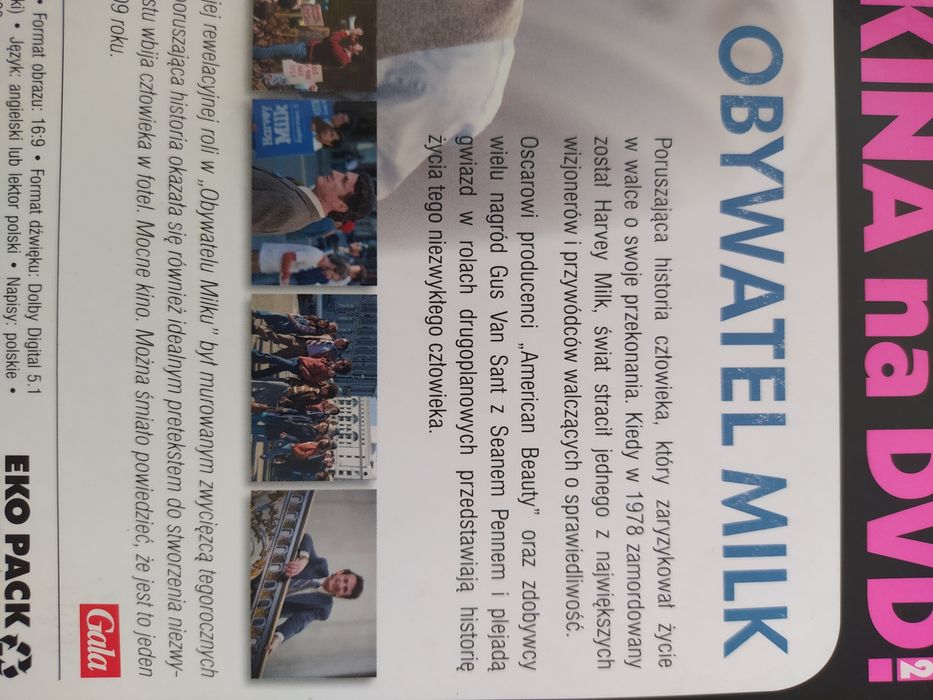 Film DVD Obywatel Milk dramat Oscarowy film Dean Penn