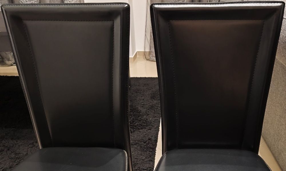 Cadeiras de mesa de jantar pele sintética