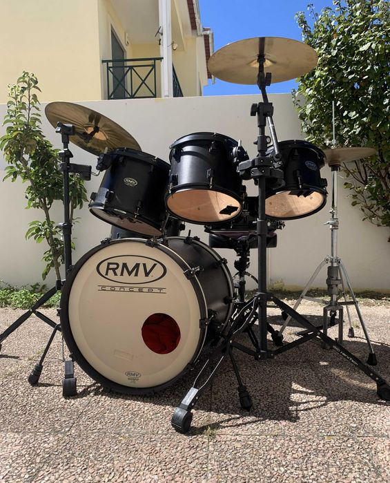 Kit Bateria RMV Completo + Tarola Yamaha Steve Gadd + Pratos + Pedal + Sacos