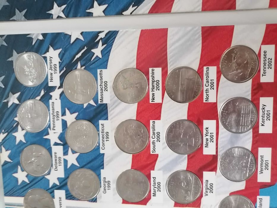Monety kolekcjonerskie 25 centów USA.  Stany USA (51 szt)