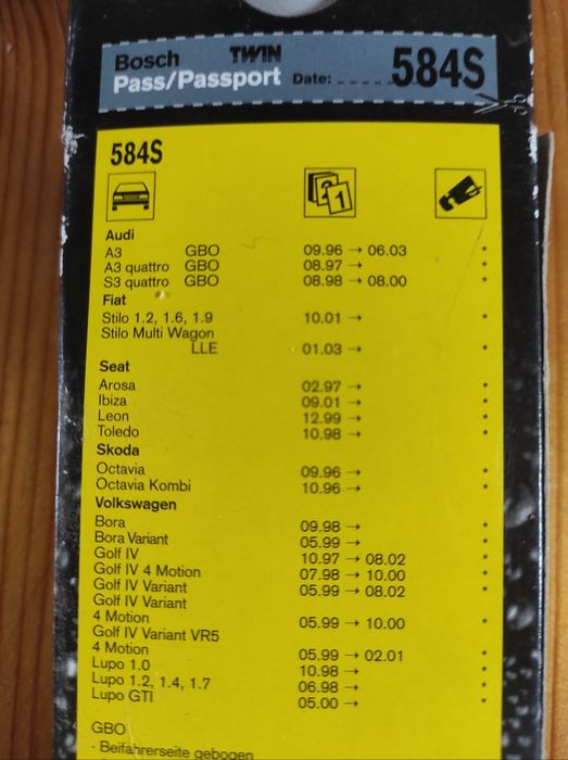 Щетки дворника Bosch 3397001584