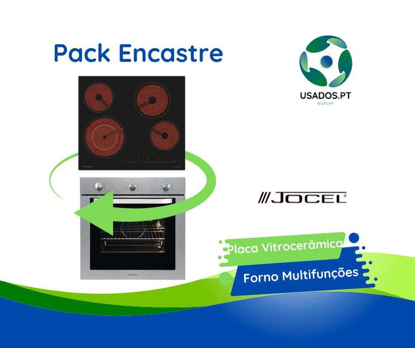Pack de Encastre Placa Vitrocerâmica + Forno Multifunções Jocel