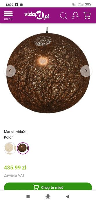 Lampa jak na zdjęciu 55 cm średnicy, daje bardzo inntymne swiatło nnnn