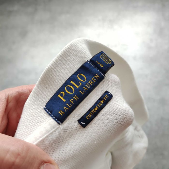 MĘSKA Elegancka PREMIUM Koszulka Biała Polo Ralph Lauren Długi Rękaw