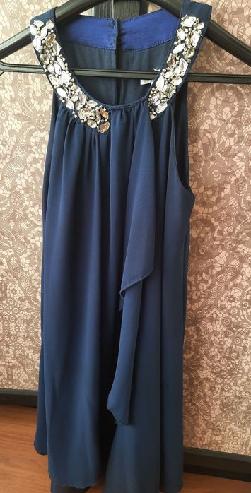 Vestido de cerimónia azul Tamanho 34 S