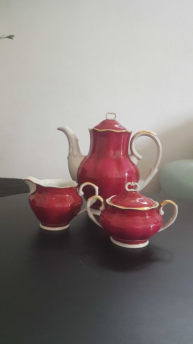 Zastawa "Karolina", imbryk, mlecznik i cukiernica, lata 60