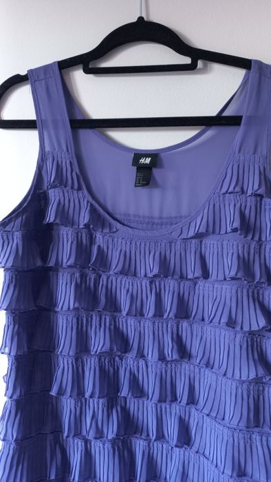 Sukienka z falbankami niebieska H&M rozmiar M