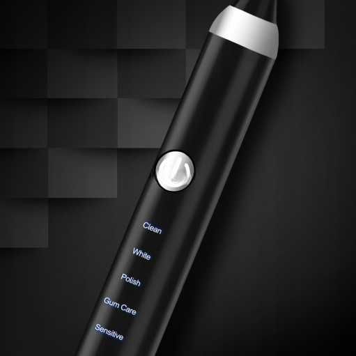 ZESTAW Szczoteczka soniczna do zębów elektryczna czarna INDUKCYJNA