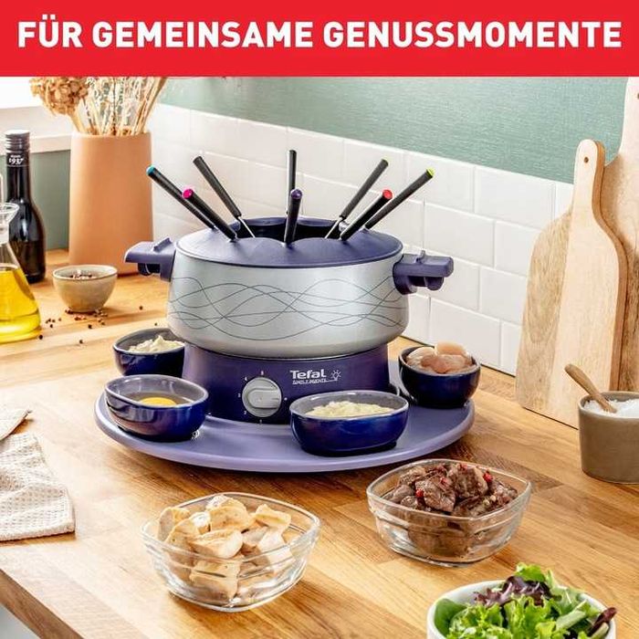 TEFAL ZESTAWY DO FONDUE 1,25 L do 8 osób  - obrotowa taca - 5 miseczek