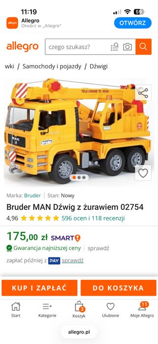 Bruder  dzwig man auto