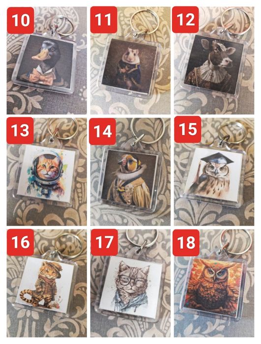 Porta chaves vintage arte animais