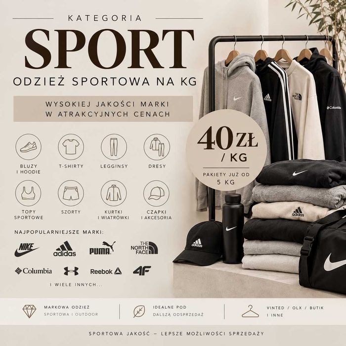 Odzież używana kat. Sport na kilogramy – ze Skandynawii