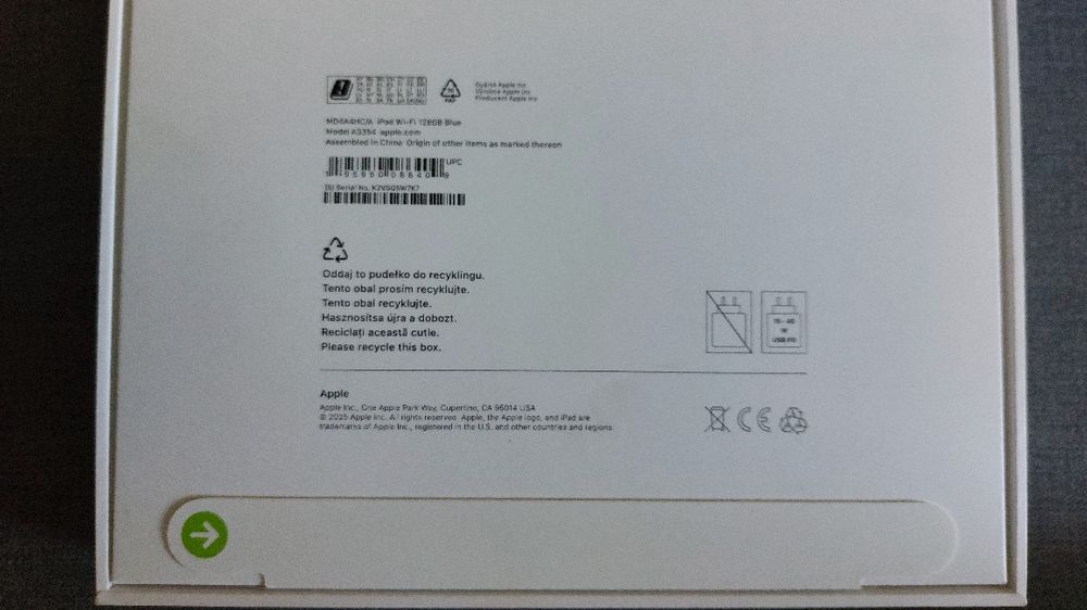 Tablet APPLE iPad 11" 11 gen. 128 GB Wi-Fi Blue