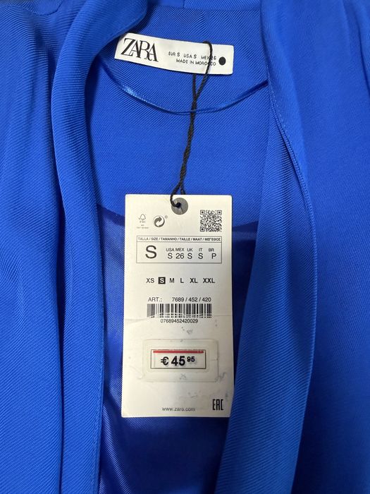 Сукня піджак блейзер жакет Zara синій плаття синє з поясом
