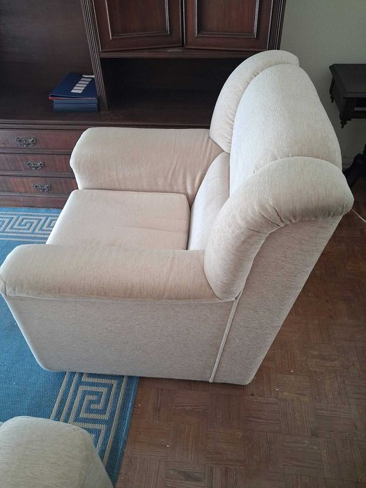 Sofá branco/beje 1 lugar