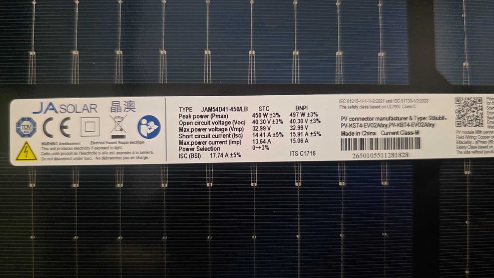 JA SOLAR Сонячні панелі 450вт