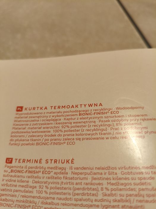 Kurtka zimowa męska termoaktywna.