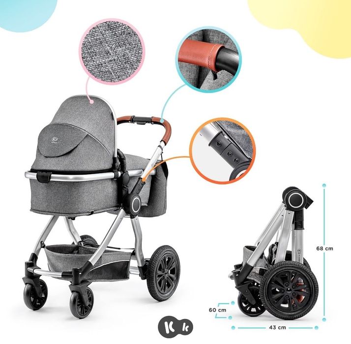 Carrinho Evolutivo de bebé KinderKraft Veo 3 em 1