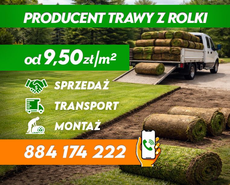 Trawa w rolce, trawa z rolki, trawa, POLSKI TRAWNIK najwyższa jakość