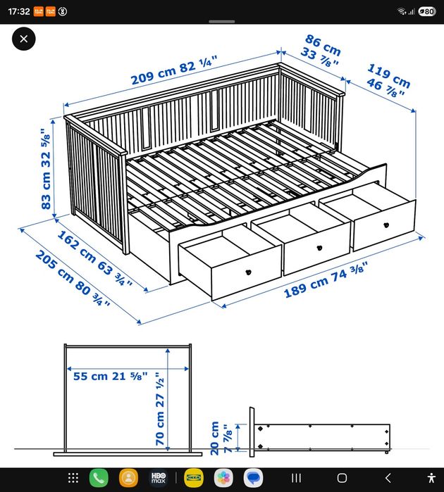 NOWA cena! Sprzedam! ! Łóżko HEMNES IKEA