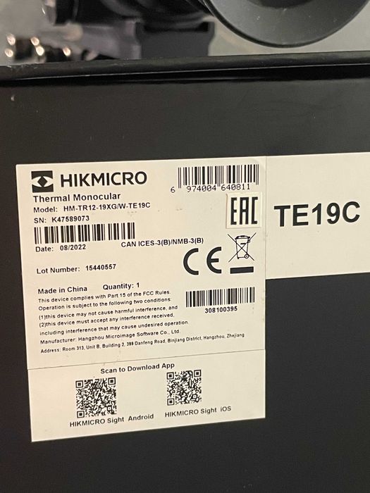 Nasadka termowizyjna HIKMICRO Thunder TE-19C