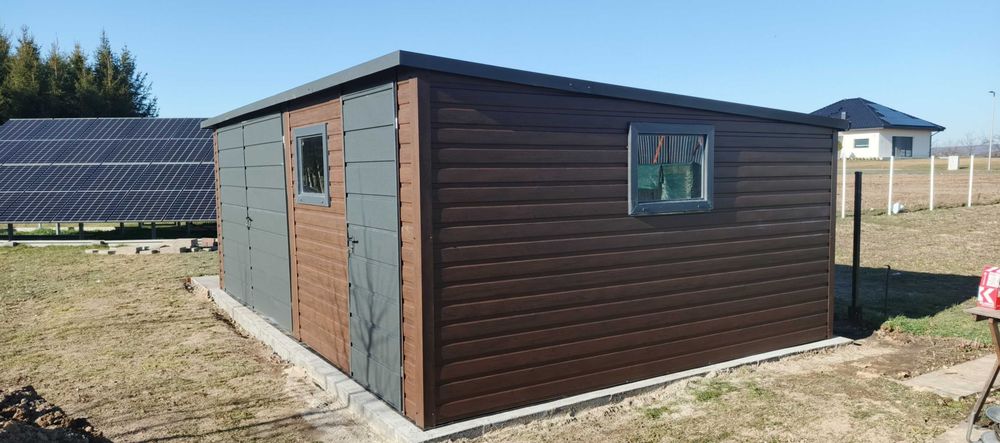 Domek ogrodowy/narzędziowy 5×4 Ciemny Orzech + Ciemny Grafit PREMIUM