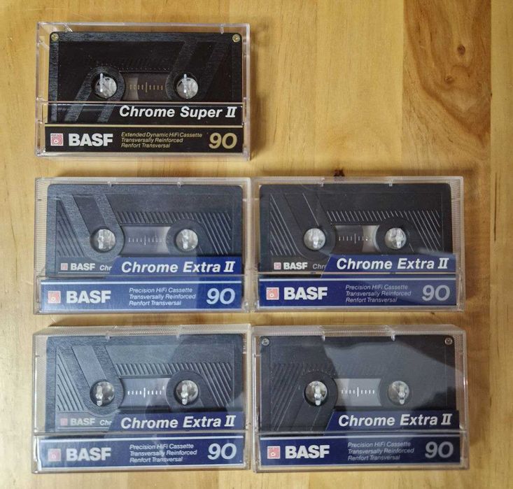 Sprzedam kasety BASF Chrome II 90 - 5 sztuk.